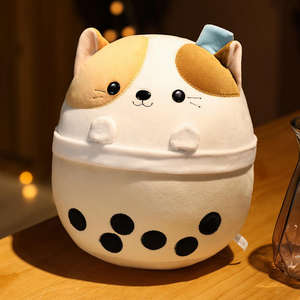 Mignon Boba tasse jouets en peluche peluche douce avec bulle thé lait oreiller nouveaux jouets mous promotionnels à vendre - Product Image 1