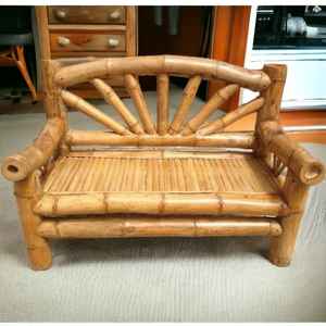 Canapé 2 places d'extérieur de luxe en bambou fait à la main écologique pour villa style simple à faible coût pour jardin terrasse - Product Image 6