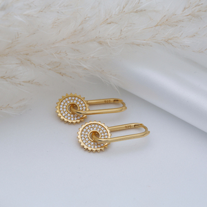 Sun Shape Clear Zircon Stone Design Turkish Handmade Wholesale 925 <b>Sterling</b> <b>Silver</b> <b>Dangle</b> <b>Earrings</b> - Product Image 4