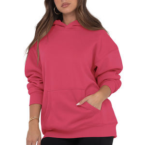 Sudadera con Capucha Deportiva Rosa para Mujer, Personalizable al por Mayor, Antiarrugas y Transpirable, Último Modelo - Product Image 4