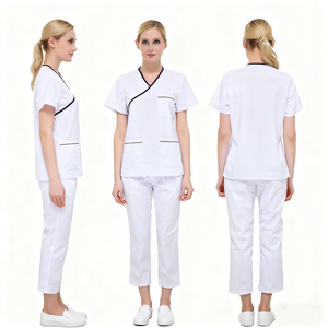 Conjuntos de Uniformes Médicos Estampados de Tela de Polialgodón, Uniformes de Enfermería para Hospital, Diseño Personalizado de Ropa Médica - Product Image 6