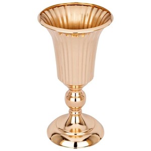 Florero de boda de estilo moderno de lujo Acabado en oro alto Logotipo personalizado Decoración de centro de mesa de boda al por mayor - Product Image 2