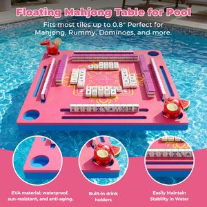 Mesa de Mahjong Flotante Americana de Material EVA para 4 Jugadores, Mesa de Juego Acuática para Tarjetas de Póker, Dominós, para Adultos, Jacuzzi - Product Image 3