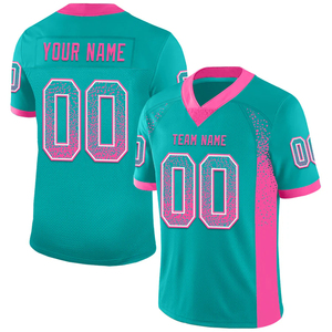 Camiseta personalizada de fútbol americano azul marino para adultos con mangas cortas de tela transpirable-Servicio de personalización OEM - Product Image 5