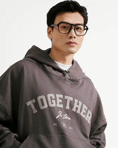 Sudadera con Capucha Unisex de Algodón Tejido Largo, Ecológica, con Estampado Digital, Corte Cuadrado, Informal, Lisa, Talla Personalizada, para Otoño, para Hombre - Product Image 6