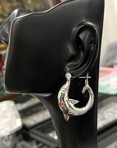 Venta al por mayor de pendientes de plata de ley 925 con diseño de delfín Vintage para mujer, joyería de boda y fiesta de estilo bonito, regalo para esposas - Product Image 5