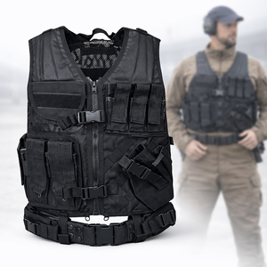 ゼニソンカスタムロゴタクティカルベスト通気性ブラックトレーニングアウターウェアジッパー開閉式耐久性デザイン - Product Image 1