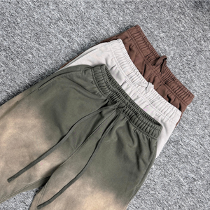 Pantalones de chándal para correr con tinte de corbata para hombre, pantalones de chándal elegantes con lavado degradado con cintura ajustable con cordón para ropa de calle de moda - Product Image 2