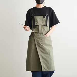 ผ้ากันเปื้อนแบบเปิดเป้า สายไขว้ปรับได้ ขายส่ง เหมาะสำหรับพนักงานร้านกาแฟ นักเรียนศิลปะ และใช้ในบ้าน - Product Image 2
