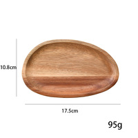 Ensembles de plateaux créatifs en acacia, design personnalisé, ronds, irréguliers, ovales, vaisselle en bois massif, assiettes pour fruits, desserts, pain