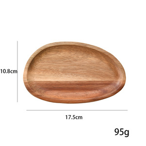 Ensembles de plateaux créatifs en acacia, design personnalisé, ronds, irréguliers, ovales, <span class=keywords><strong>vaisselle</strong></span> en bois massif, assiettes pour fruits, desserts, pain - Product Image 4