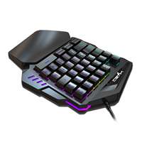 HXSJ Clavier de jeu à une main RVB rétroéclairé 35 touches Mini contrôleur PC ergonomique portable avec interface USB pour les joueurs