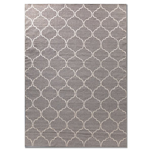 พรมขนสัตว์ทำมือ Indusbar สีเทาและสีดำ ลายทอเรียบ รูปทรงสี่เหลี่ยมผืนผ้า ลายเส้นและลวดลายนามธรรม สำหรับปูพื้นบ้าน รุ่น Dwrm-119 - Product Image 1