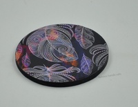 Sous-verres classiques écologiques de style européen en bois, autocollants imprimés, sets de table, sous-plats Meena, vente en gros