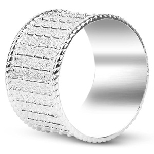 Luxurious Design <b>Silver</b> Plated <b>Napkin</b> Ring Dining Table Decor Metal <b>Napkin</b> Ring for Weddings Hot Summer Color - Product Image 1
