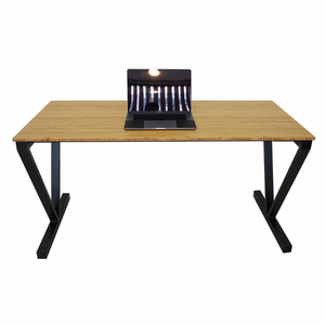 Modern Bamboo <b>Computer</b> <b>Desk</b> 140x60cm Assembled with Iron Legs - Product Image 2