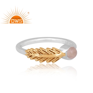 Anillo de piedras preciosas de cuarzo rosa Natural de plata de ley de mejor diseño, joyería de diseño personalizado para mujer, regalo para ella - Product Image 3