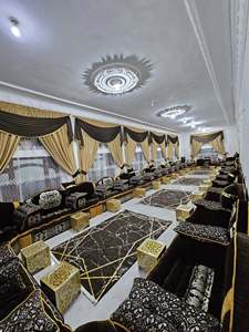 Diseño interior árabe Majlis, diseño clásico moderno, elegante conjunto de sala de estar, asientos de esquina de lujo, diseño que ahorra espacio - Product Image 4