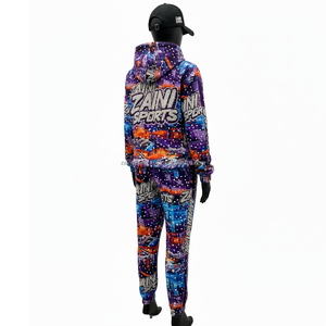 280 GSM mujer chándal suave poliéster polar tela brillante impreso logotipo personalizado sublimación ropa deportiva chándales de talla grande - Product Image 5