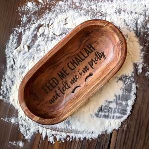 Me Challah and Tell Me I'm Pretty Handmade Wooden Bowl <b>Hanukkah</b> Gift Chanukah Holiday <b>Decor</b> Jewish Religious - Product Image 3
