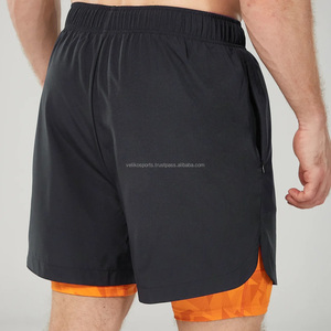 Shorts de sport 2-en-1 de haute qualité à taille mi-haute, séchage rapide, légers et confortables pour hommes et femmes, tissés, pour activités de plein air - Product Image 2