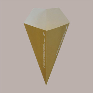 กรวยกระดาษสีน้ำตาลออแกนิก100ชิ้นสำหรับใส่อาหารทอด H175จานและชามกระดาษ - Product Image 1