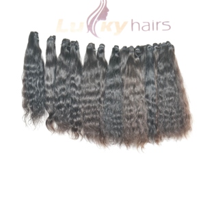Bundles bruts indiens ondulés non traités 100% couleur naturelle noir Machine Double trame lâche vague profonde tissage Extensions de cheveux humains - Product Image 5