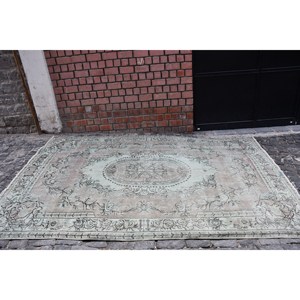 พรมปูพื้นขนาดใหญ่6x9,8ฟุตสไตล์วินเทจสีเขียวคลาสสิคเบจออบัสสันขนแกะลาเท็กซ์สำหรับห้องนั่งเล่นห้องโถงสำหรับวัยรุ่น - Product Image 4