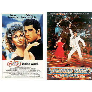 Juego de 2 Pósters Musicales de Grease y Saturday Night Fever con Impresión Offset y Digital en Estilo Desplazable - Product Image 1