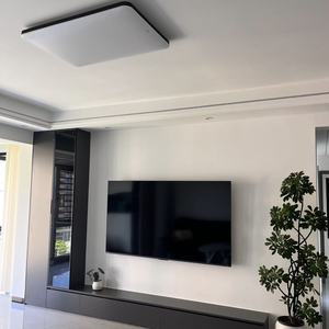 <span class=keywords><strong>Meuble</strong></span> <span class=keywords><strong>TV</strong></span> mural LED flottant <span class=keywords><strong>noir</strong></span> de luxe moderne, ensemble de meubles de salon avec éclairage intégré, design dernier cri - Product Image 1