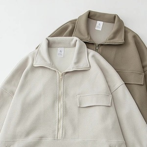 Sudadera con capucha Polo con cremallera de cuarto para hombre, Sudadera con capucha personalizada de alta calidad para hombre, Jersey de algodón con cremallera y logotipo de medio 1/4 - Product Image 4