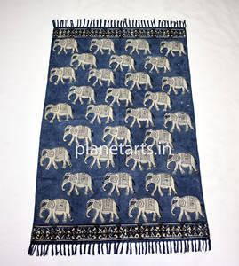 ชุดพรมผ้าฝ้ายพิมพ์ลายช้างสีครามของตกแต่งบ้านเนื้อนุ่มสวดมนต์ชายหาด - Product Image 2