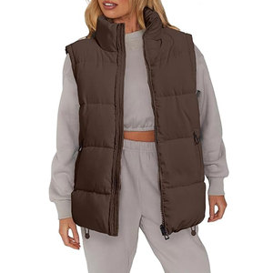 Chaleco acolchado con logotipo personalizado para mujer, chaleco acolchado sin mangas de alta calidad para invierno, ropa informal cálida para mujer - Product Image 3