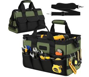 Bolsa de Herramientas de Lona para <span class=keywords><strong>Electricista</strong></span> y Carpintero, 600D Poliéster, Resistente, de Gran Capacidad, en Oferta - Product Image 4