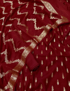 Elegante Conjunto de Kurti de Seda Katan Banarasi Tradicional para Mujer, Traje de 3 Piezas Sin Costuras, Perfecto para Festivales, Bodas y Fiestas - Product Image 5