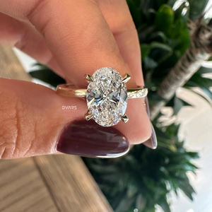 Anillo de compromiso de diamante cultivado en laboratorio de 1,50 quilates de corte ovalado elegante para mujer, joyería fina de boda, regalo nupcial, declaración de diseñador - Product Image 4