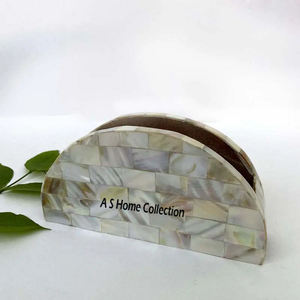 Pas cher prix bureau métal acier inoxydable nacre boîte à mouchoirs de haute qualité Restaurant café décor décoration de Table - Product Image 2