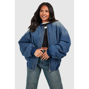 Nouvelle veste en jean de style personnalisé 2024 veste à manches longues pour femmes veste de bombardier en jean pour femmes de printemps conception entretenue OEM pour femmes - Product Image 1