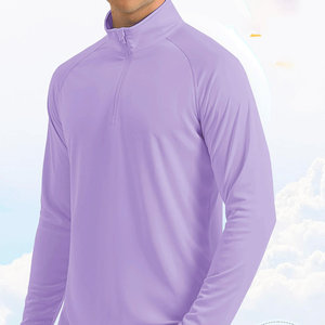 Nuevo estilo, polos de manga larga con cremallera de cuarto de verano para hombre, Color sólido, secado rápido, nuevo diseño, algodón de moda de talla grande - Product Image 3