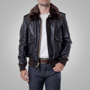 Chaqueta Bomber de Cuero Hecha a Medida con Cuello Alto de Lona y Logotipo Frontal - Chaqueta Casual de Invierno para Hombre de Alta Calidad en Tallas Grandes - Product Image 4