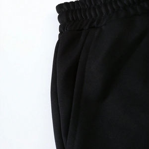 กางเกงวอร์มผ้าฝ้าย100% ซักแล้วสำหรับผู้ชายกางเกงขาบานสไตล์กีฬาลำลองแบนมีกระเป๋าเชือกรูดด้านหน้า - Product Image 6