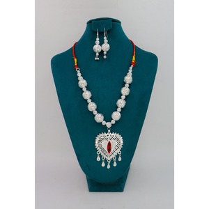Ensemble collier et boucles d'oreilles en argent ethnique fait main, style français traditionnel pour femmes, pendentif de mode africaine, ensemble collier fait main - Product Image 6