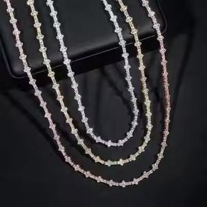 Cadena de tenis de eslabones cubanos 4mm 6mm 8mm 10mm collar de Hip Hop chapado en oro y plata para hombres y mujeres - Product Image 1