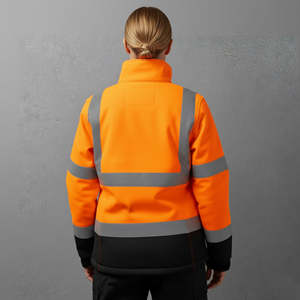Chaqueta de Seguridad para Hombre de Dos Tonos, Impermeable, con Cinta Reflectante de Poliéster de Alta Visibilidad ANSI Clase 2, con Luz LED Intermitente, Hecha a Medida - Product Image 3
