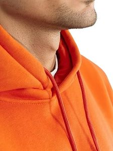 Sudadera con Capucha Casual de Invierno para Hombre, Color Sólido, 100% Algodón, Felpa, con Bolsillo, Corte Regular, Secado Rápido y Transpirable, Alta Calidad - Product Image 2