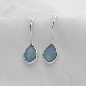 925 Sterling Silver Handmade Designer Dangle Drop <b>Earrings</b> Natural Raw <b>Aquamarine</b> Gemstone Customized for Women's Wedding Gift - Product Image 1