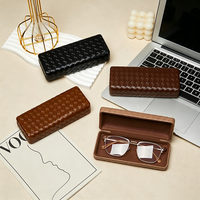 Étui à lunettes optiques rigide en cuir PU rectangulaire de haute qualité, tendance, pour hommes et femmes