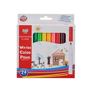 أقلام ملونة قابلة للغسل 12/24 قلم ملون مائي مجموعة قرطاسية للأطفال