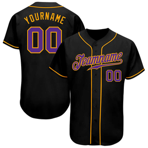 2026 nouveau maillot d'équipe de Baseball de haute qualité noir Double point Polyester respirant grande taille disponible nom d'équipe personnalisable - Product Image 5