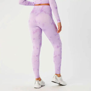Leggings de sport taille haute grande taille blancs à motif végétal par sublimation pour femme, impression numérique, entraînement sportif - Product Image 3